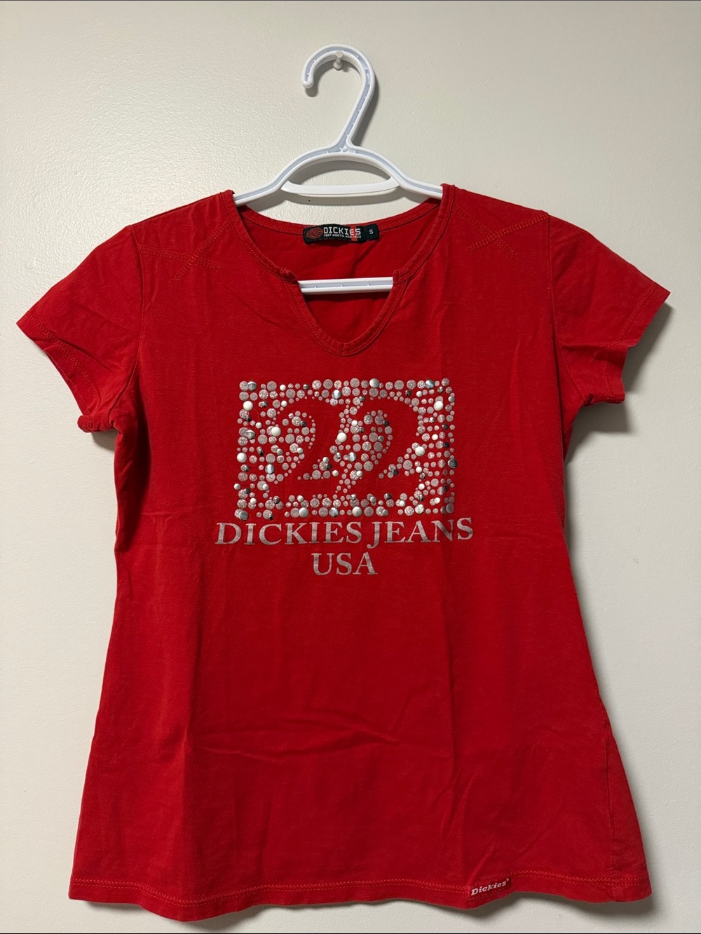 Dickies Red Short Sleeve Tee with Embellished '22' Logo
